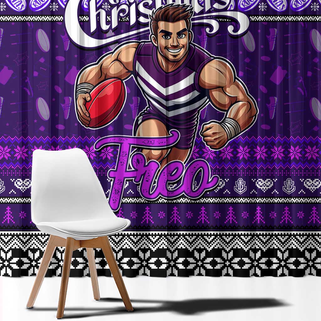 Freo Football Xmas Window Curtain Australia AFL Mascot