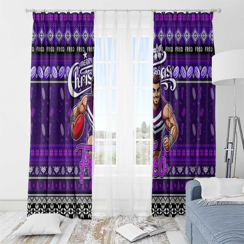Freo Football Xmas Window Curtain Australia AFL Mascot