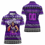 Personalized Freo Rugby Xmas Women Polo Shirt Australia AFL Mascot