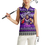 Personalized Freo Rugby Xmas Women Sleeveless Polo Shirt Australia AFL Mascot