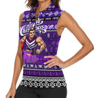 Personalized Freo Rugby Xmas Women Sleeveless Polo Shirt Australia AFL Mascot