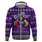 Personalized Freo Rugby Xmas Zip Hoodie Australia AFL Mascot