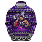 Personalized Freo Rugby Xmas Zip Hoodie Australia AFL Mascot