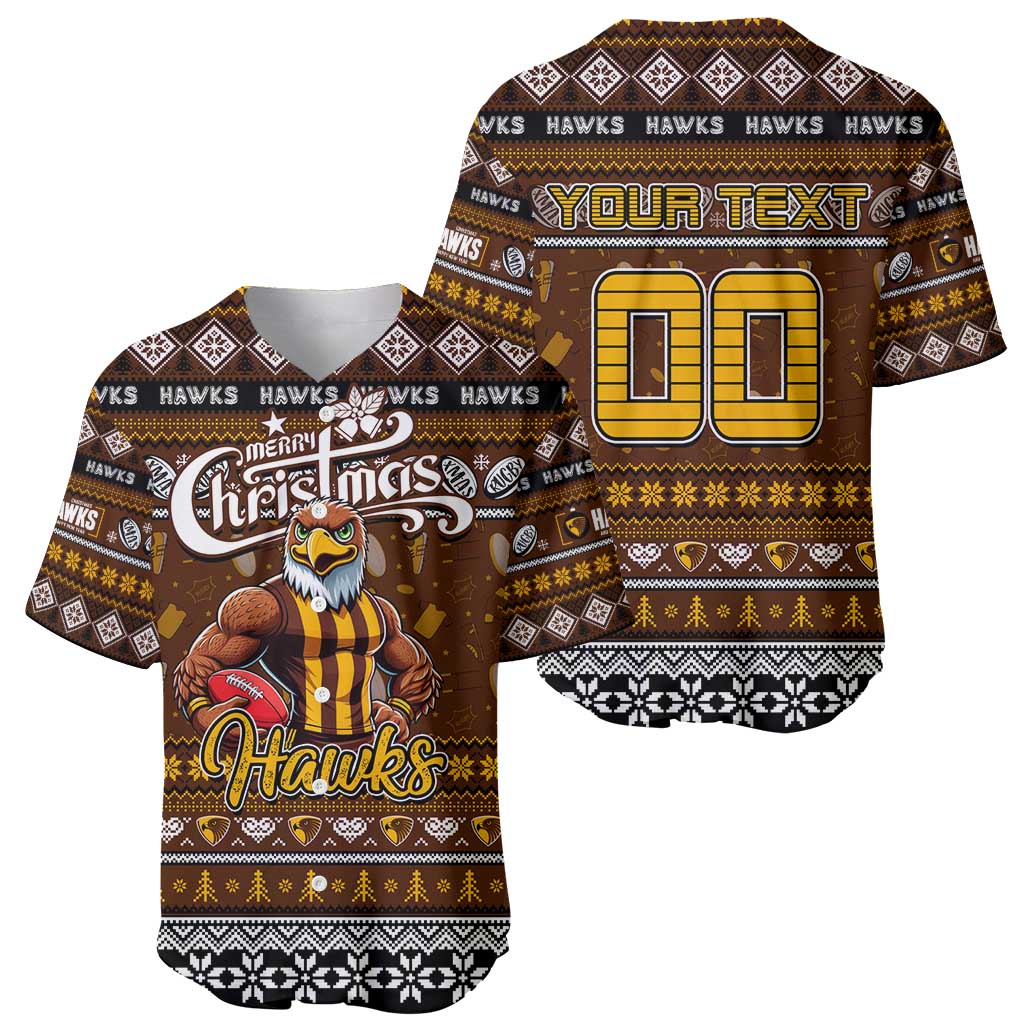 Personalized Hawks Rugby Xmas Baseball Jersey Australia AFL Mascot
