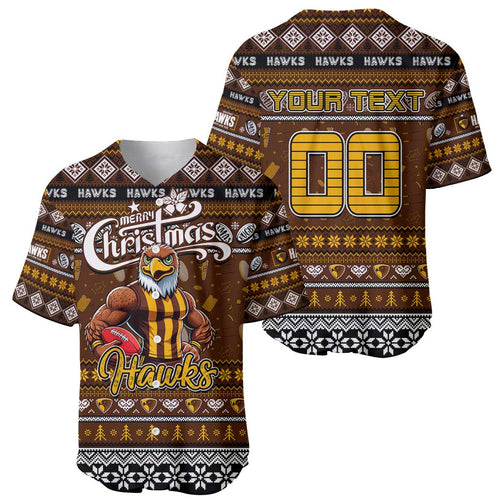 Personalized Hawks Rugby Xmas Baseball Jersey Australia AFL Mascot