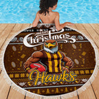 Hawks Football Xmas Beach Blanket Australia AFL Mascot