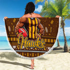 Hawks Football Xmas Beach Blanket Australia AFL Mascot