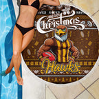 Hawks Football Xmas Beach Blanket Australia AFL Mascot