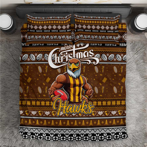 Hawks Football Xmas Bedding Set Australia AFL Mascot