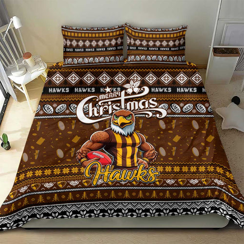 Hawks Football Xmas Bedding Set Australia AFL Mascot