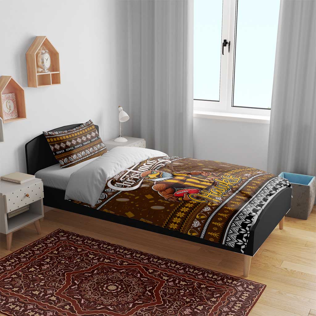Hawks Football Xmas Bedding Set Australia AFL Mascot
