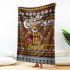 Hawks Football Xmas Blanket Australia AFL Mascot