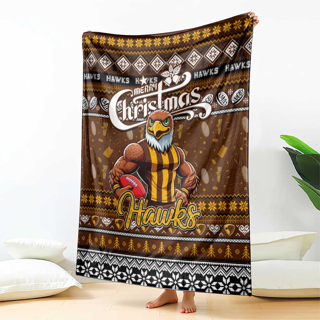 Hawks Football Xmas Blanket Australia AFL Mascot