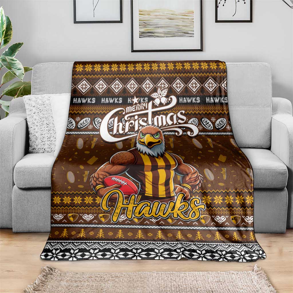 Hawks Football Xmas Blanket Australia AFL Mascot