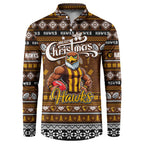 Personalized Hawks Rugby Xmas Button Sweatshirt Australia AFL Mascot