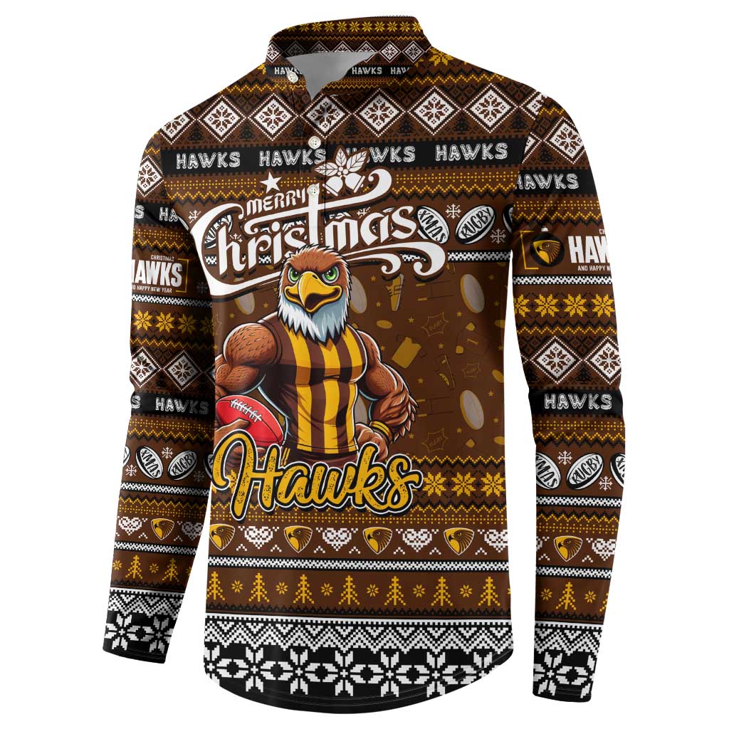 Personalized Hawks Rugby Xmas Button Sweatshirt Australia AFL Mascot