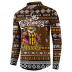 Personalized Hawks Rugby Xmas Button Sweatshirt Australia AFL Mascot