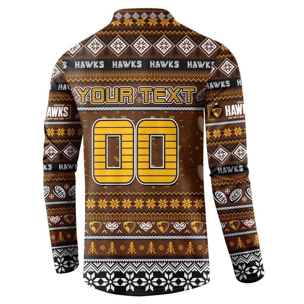 Personalized Hawks Rugby Xmas Button Sweatshirt Australia AFL Mascot