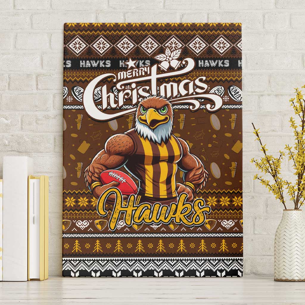 Hawks Football Xmas Canvas Wall Art Australia AFL Mascot