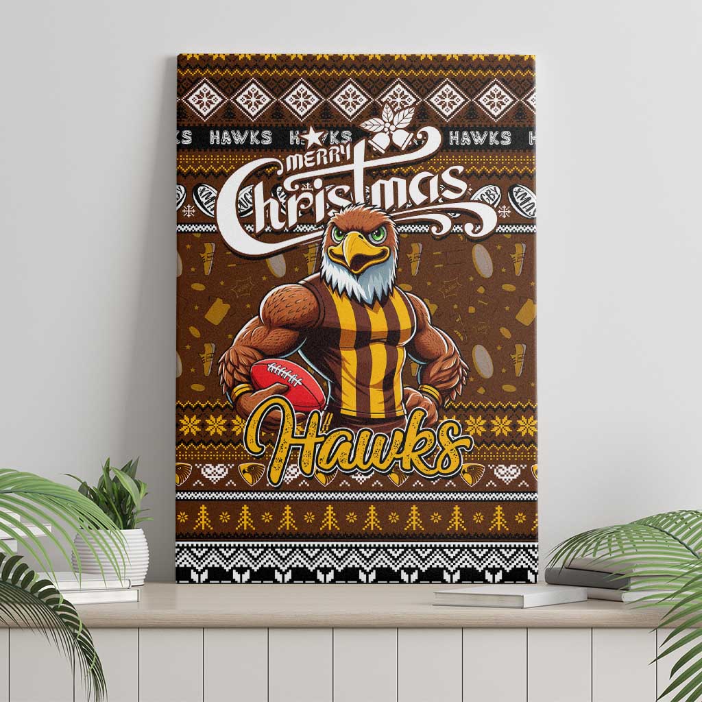 Hawks Football Xmas Canvas Wall Art Australia AFL Mascot
