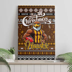Hawks Football Xmas Canvas Wall Art Australia AFL Mascot