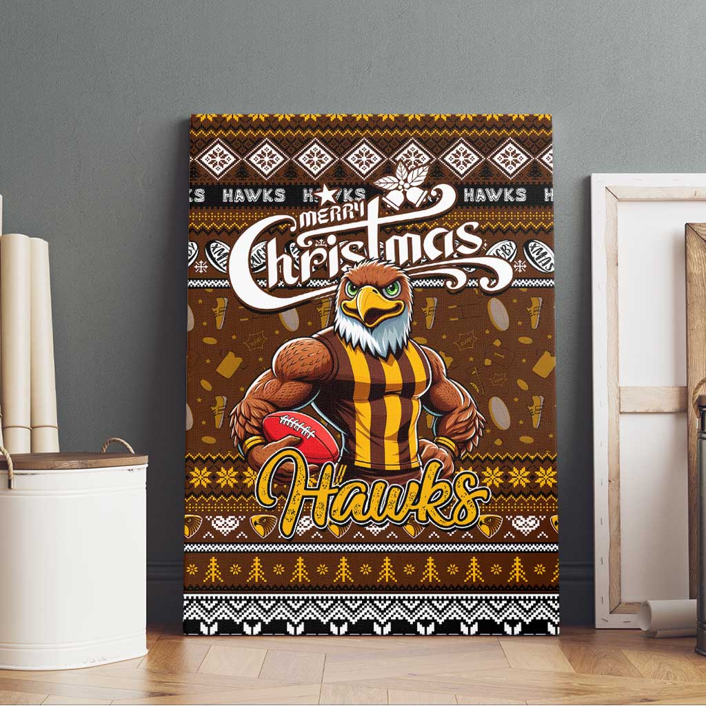 Hawks Football Xmas Canvas Wall Art Australia AFL Mascot