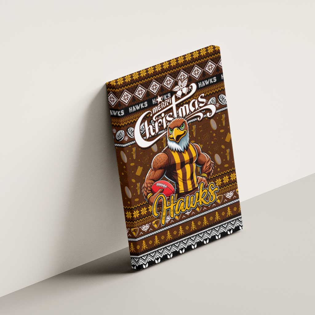 Hawks Football Xmas Canvas Wall Art Australia AFL Mascot