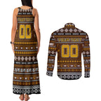 Personalized Hawks Rugby Xmas Couples Matching Tank Maxi Dress and Long Sleeve Button Shirt Australia AFL Mascot