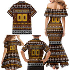 Personalized Hawks Rugby Xmas Family Matching Mermaid Dress and Hawaiian Shirt Australia AFL Mascot