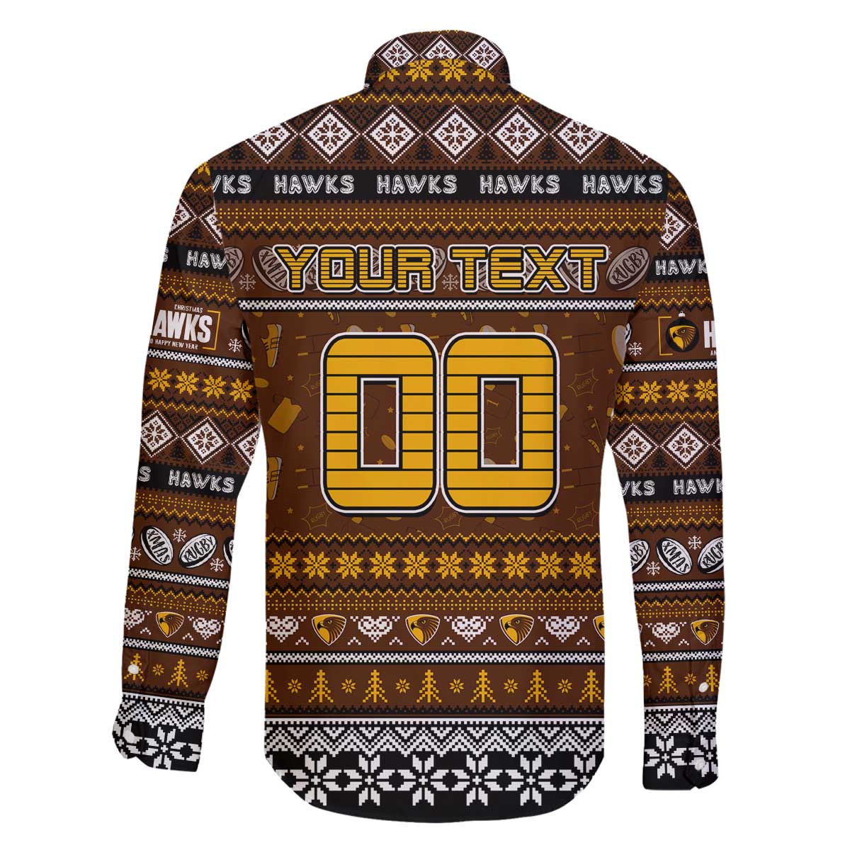 Personalized Hawks Rugby Xmas Family Matching Off The Shoulder Long Sleeve Dress and Hawaiian Shirt Australia AFL Mascot