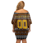 Personalized Hawks Rugby Xmas Family Matching Off Shoulder Short Dress and Hawaiian Shirt Australia AFL Mascot