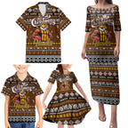 Personalized Hawks Rugby Xmas Family Matching Puletasi and Hawaiian Shirt Australia AFL Mascot