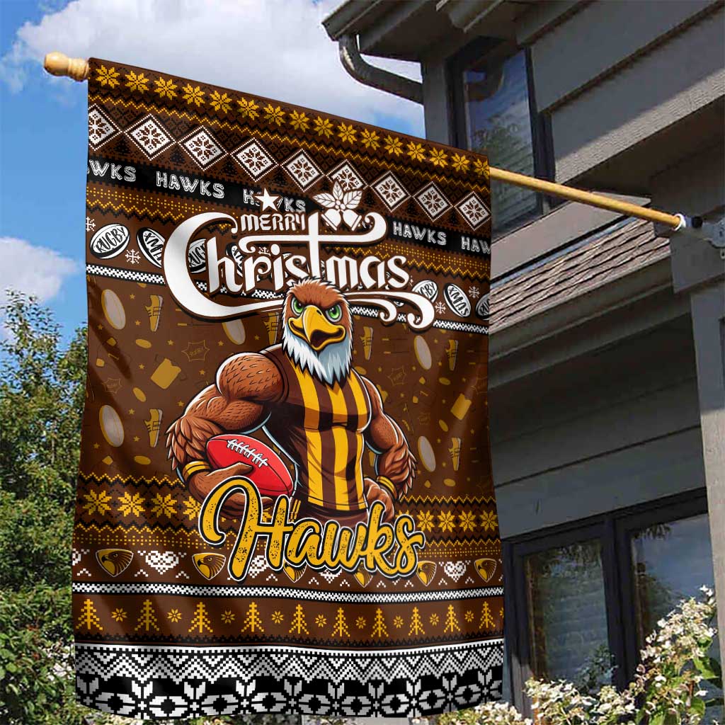 Hawks Football Xmas Garden Flag Australia AFL Mascot