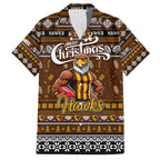 Personalized Hawks Rugby Xmas Hawaiian Shirt Australia AFL Mascot