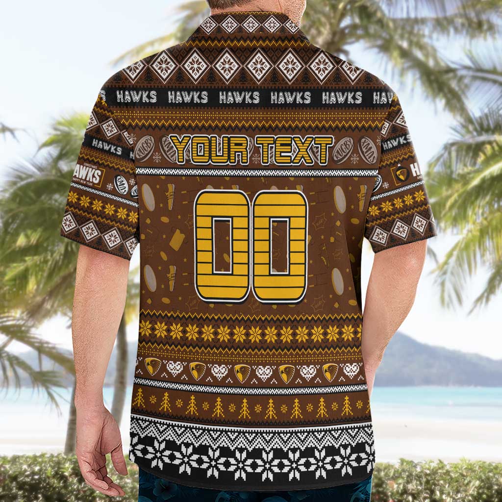Personalized Hawks Rugby Xmas Hawaiian Shirt Australia AFL Mascot