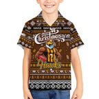 Personalized Hawks Rugby Xmas Hawaiian Shirt Australia AFL Mascot