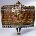 Hawks Football Xmas Hooded Blanket Australia AFL Mascot