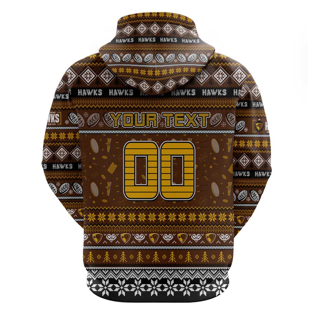 Personalized Hawks Rugby Xmas Hoodie Australia AFL Mascot