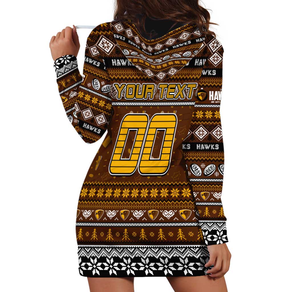 Personalized Hawks Rugby Xmas Hoodie Dress Australia AFL Mascot