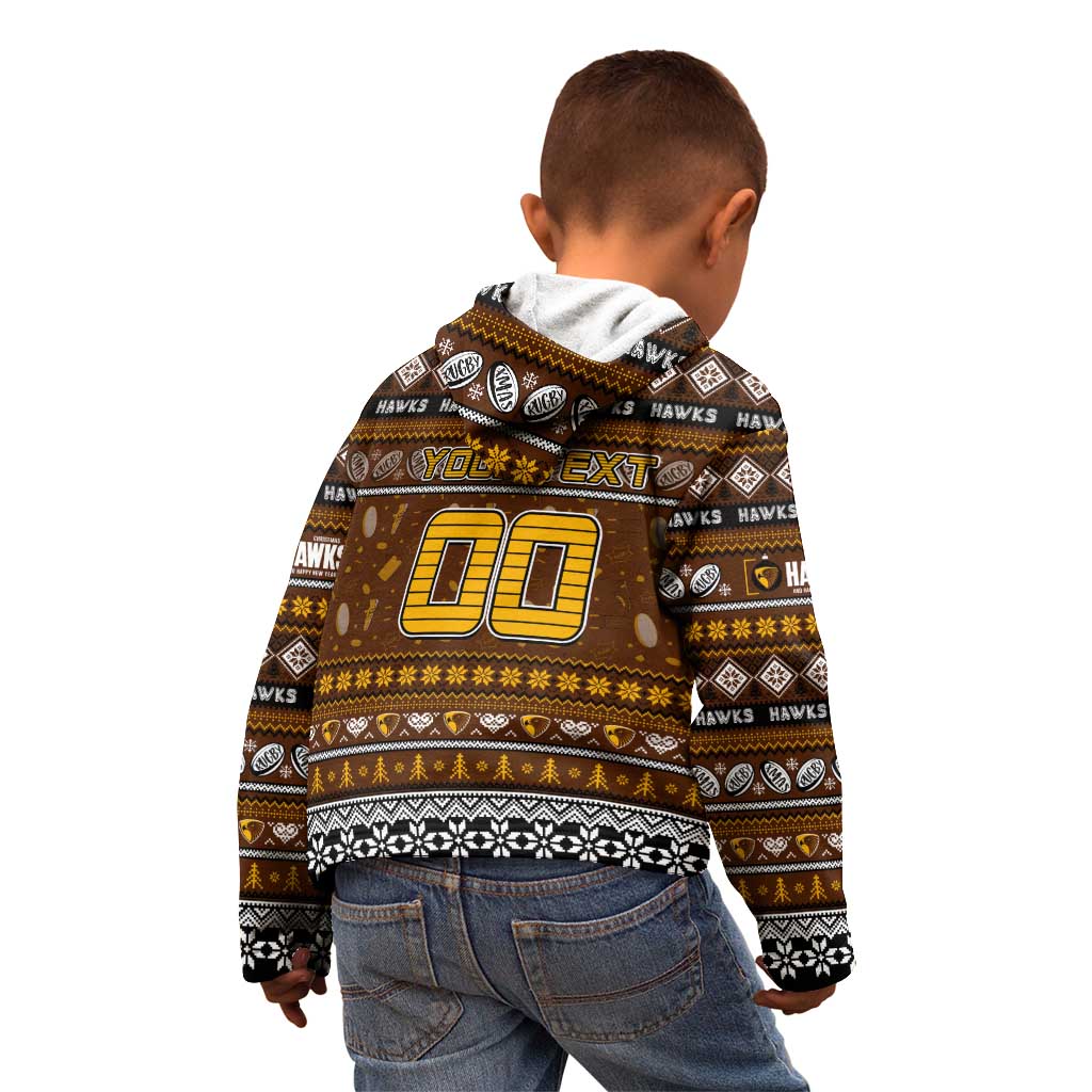 Personalized Hawks Rugby Xmas Kid Hoodie Australia AFL Mascot
