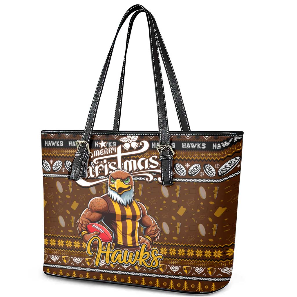 Hawks Football Xmas Leather Tote Bag Australia AFL Mascot