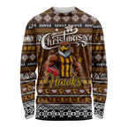 Personalized Hawks Rugby Xmas Long Sleeve Shirt Australia AFL Mascot