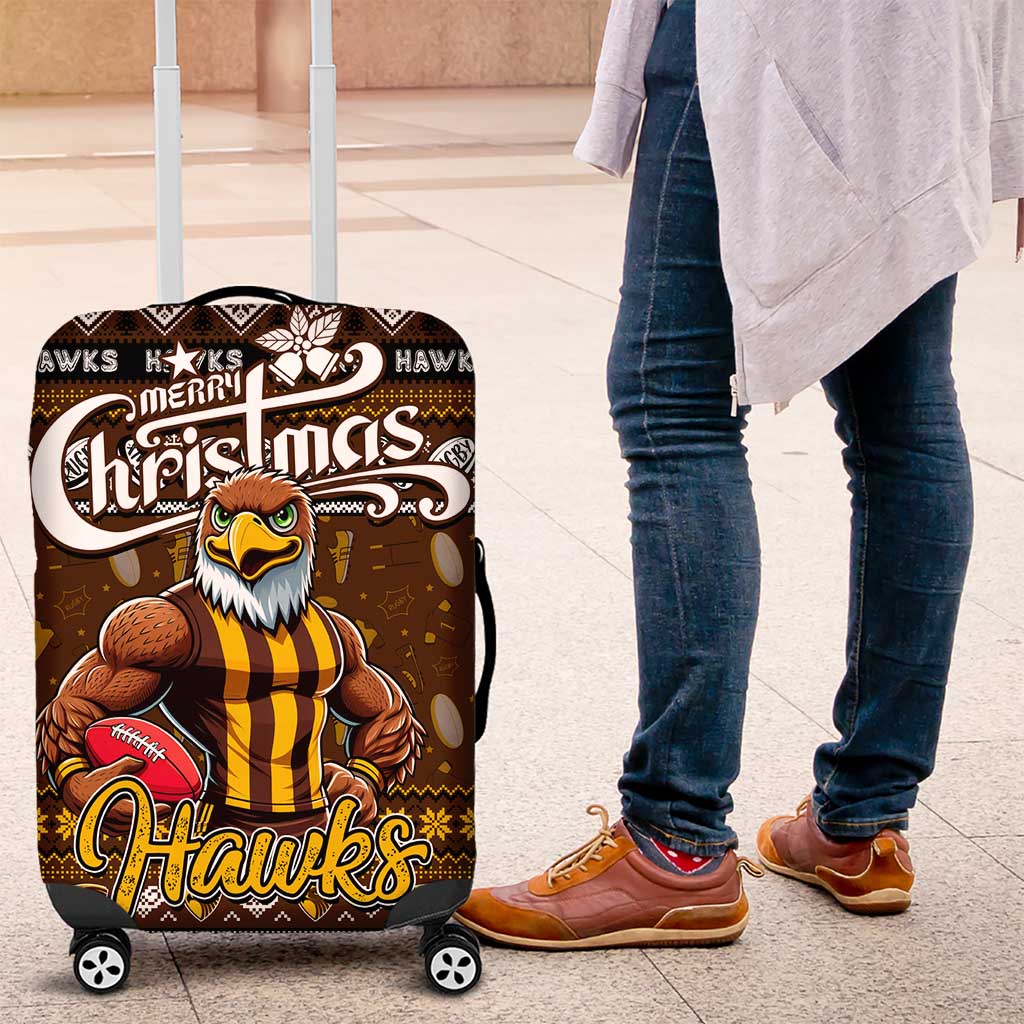 Hawks Football Xmas Luggage Cover Australia AFL Mascot