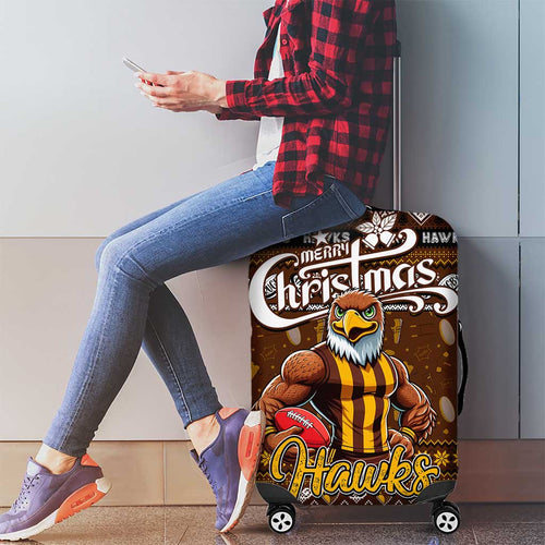 Hawks Football Xmas Luggage Cover Australia AFL Mascot