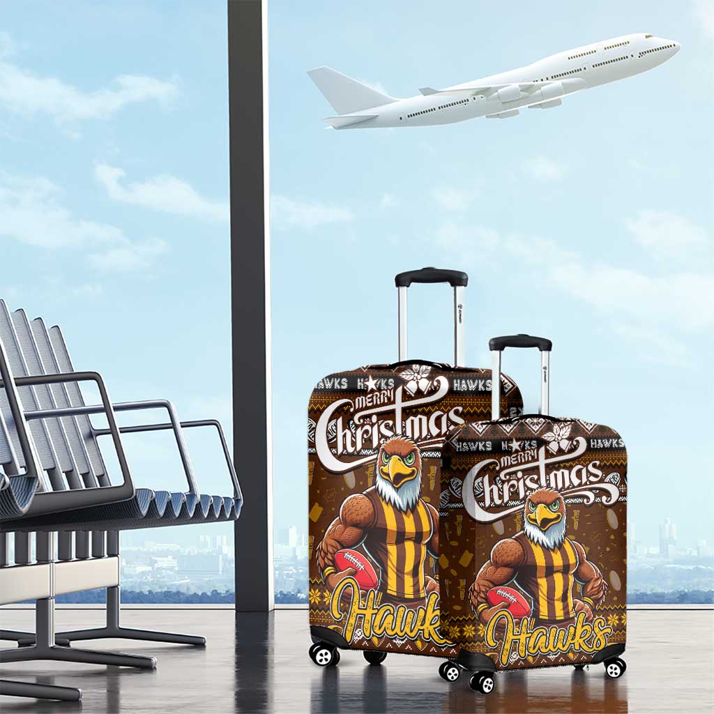 Hawks Football Xmas Luggage Cover Australia AFL Mascot