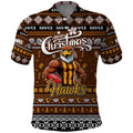 Personalized Hawks Rugby Xmas Polo Shirt Australia AFL Mascot