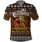 Personalized Hawks Rugby Xmas Polo Shirt Australia AFL Mascot