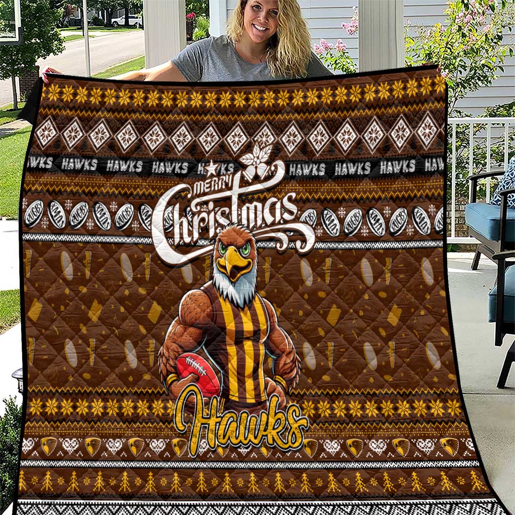 Hawks Football Xmas Quilt Australia AFL Mascot