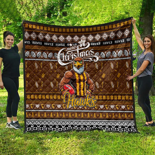 Hawks Football Xmas Quilt Australia AFL Mascot