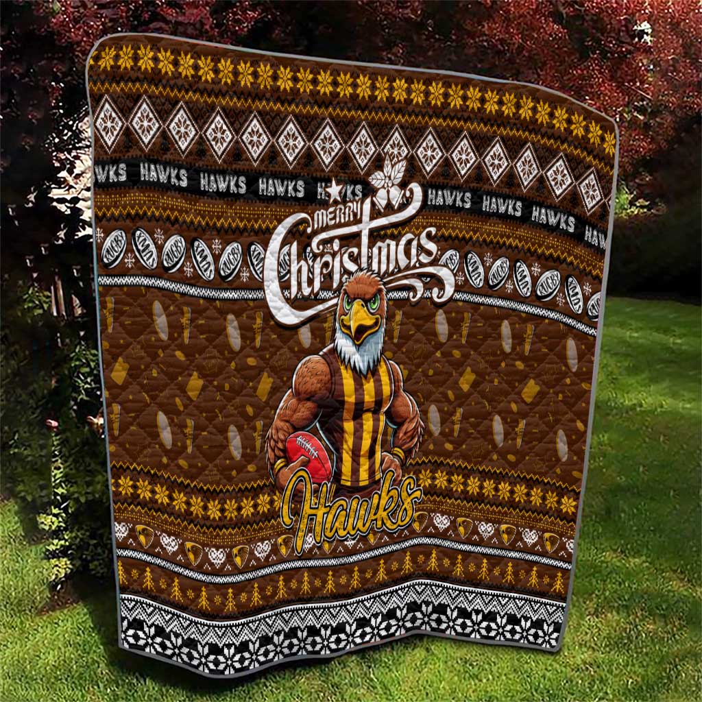 Hawks Football Xmas Quilt Australia AFL Mascot